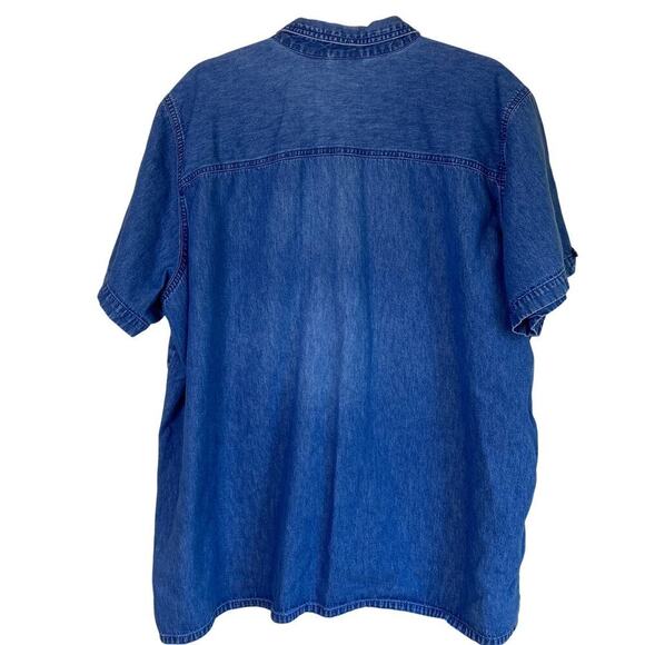 Bobbie Brooks Plus Size Vtg 90s Denim Button Shirt Embroidered Nautical Beachy - Picture 3 of 16